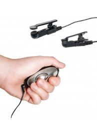 Черные электрические зажимы для сосков Shock Therapy Nipple Clamps - Pipedream - купить с доставкой в Батайске