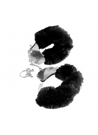 Металлические наручники Furry Love Cuffs с черным мехом - Pipedream - купить с доставкой в Батайске