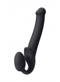 Черный безремневой страпон Silicone Bendable Strap-On M - Strap-on-me - купить с доставкой в Батайске