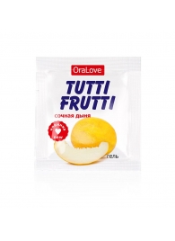 Пробник гель-смазки Tutti-frutti со вкусом сочной дыни - 4 гр. - Биоритм - купить с доставкой в Батайске