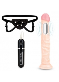 Регулируемые трусики с вибрирующей насадкой - 21 см. - Lux Fetish - купить с доставкой в Батайске