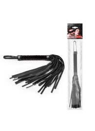 Черная гладкая плеть-флоггер с ручкой - 40 см. - Notabu - купить с доставкой в Батайске