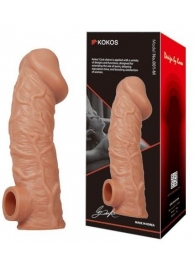 Телесная насадка на фаллос с отверстием для мошонки EXTREME SLEEVE - 17,6 см. - KOKOS - в Батайске купить с доставкой