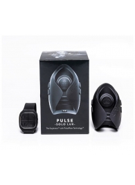 Темно-серый инновационный мужской осциллятор PULSE SOLO LUX с пультом ДУ - Hot Octopuss - в Батайске купить с доставкой