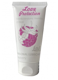 Лубрикант на водной основе с ароматом малины Love Protection Raspberry - 50 мл. - Lola Games - купить с доставкой в Батайске