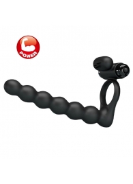 Черная насадка для двойной стимуляции Hercules Penis Sheath III - 15,3 см. - Baile - купить с доставкой в Батайске