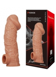 Телесная насадка на фаллос с фиксацией мошонки EXTREME SLEEVE - 15,6 см. - KOKOS - в Батайске купить с доставкой