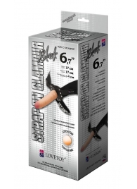 Пояс-трусики с насадкой Glamour - 17 см. - LOVETOY (А-Полимер) - купить с доставкой в Батайске