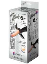 Пояс-трусики с насадкой Glamour - 17 см. - LOVETOY (А-Полимер) - купить с доставкой в Батайске
