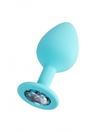 Мятная анальная втулка Brilliant с прозрачным кристаллом - 8 см. - ToyFa - купить с доставкой в Батайске