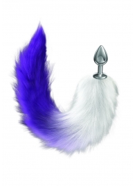 Серебристая анальная пробка с фиолетовым хвостом Galaxy - Lola Games - купить с доставкой в Батайске