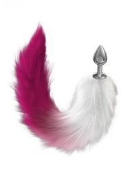 Серебристая анальная пробка с розовым хвостом Starlit - Lola Games - купить с доставкой в Батайске