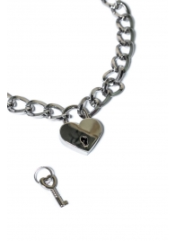 Серебристый ошейник Embrace с ключиком - Lola Games - купить с доставкой в Батайске