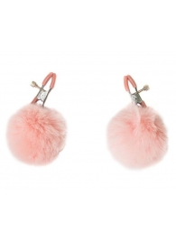 Зажимы на соски Angelic с розовыми меховыми шариками - Lola Games - купить с доставкой в Батайске