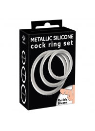 Набор из 3 эрекционных колец под металл Metallic Silicone Cock Ring Set - Orion - в Батайске купить с доставкой