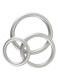 Набор из 3 эрекционных колец под металл Metallic Silicone Cock Ring Set - Orion - в Батайске купить с доставкой