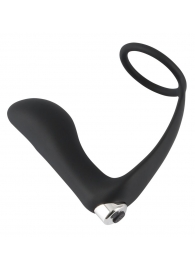 Черное эрекционное кольцо с анальной вибропробкой Vibrating Ring   Plug - Orion - в Батайске купить с доставкой