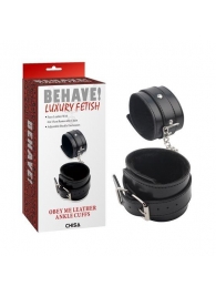 Черные оковы на ноги Obey Me Leather Ankle Cuffs - Chisa - купить с доставкой в Батайске