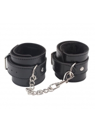 Черные оковы на ноги Obey Me Leather Ankle Cuffs - Chisa - купить с доставкой в Батайске