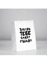 Подарочный пакет  Завтра тебе будет стыдно  - 30 х 24 см. - UPAK LAND - купить с доставкой в Батайске