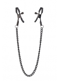 Черные зажимы на соски на цепочке BLAZE DELUXE NIPPLE CLAMPS - Dream Toys - купить с доставкой в Батайске