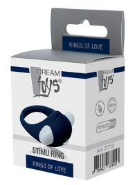 Гладкое синее эрекционное виброкольцо STIMU RING - Dream Toys - в Батайске купить с доставкой
