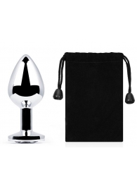 Серебристая анальная пробка с прозрачным стразом - 7,2 см. - Anal Jewelry Plug - купить с доставкой в Батайске