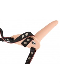 Телесный поясной страпон с вибрацией Vibrating Strap-On - 15,7 см. - Orion - купить с доставкой в Батайске