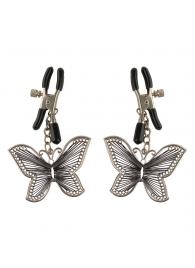 Зажимы на соски с бабочками Butterfly Nipple Clamps - Pipedream - купить с доставкой в Батайске