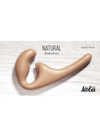 Бежевый безремневой страпон Seduction - 20,5 см. - Lola Games - купить с доставкой в Батайске