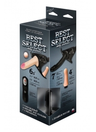 Черный женский пояс BEST SELECT с 3 насадками и вибрацией - LOVETOY (А-Полимер) - купить с доставкой в Батайске