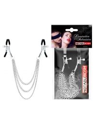 Оригинальные зажимы на соски с тройной цепочкой - Notabu - купить с доставкой в Батайске