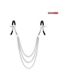 Оригинальные зажимы на соски с тройной цепочкой - Notabu - купить с доставкой в Батайске