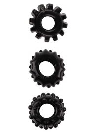 Набор из 3 черных эрекционных колец SET OF 3 COCKRINGS - Dream Toys - в Батайске купить с доставкой