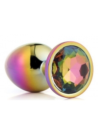 Голографическая анальная втулка с радужным кристаллом - 7,1 см. - Dream Toys - купить с доставкой в Батайске