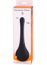 Черный анальный душ SQUEEZE CLEAN с закругленным наконечником - Seven Creations - купить с доставкой в Батайске