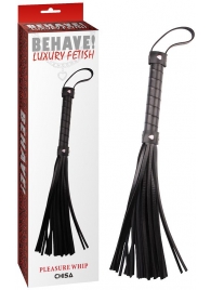 Черная многохвостая плеть Pleasure Whip - 46 см. - Chisa - купить с доставкой в Батайске