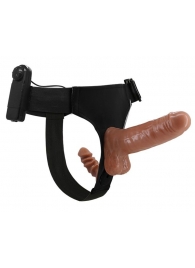 Страпон с вагинальной пробкой и вибрацией Ultra Passionate Harness - 16 см. - Baile - купить с доставкой в Батайске