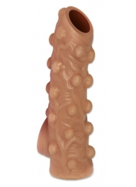Телесная насадка с бугорками и открытой головкой Nude Sleeve L - 14 см. - KOKOS - в Батайске купить с доставкой