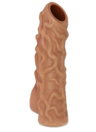 Телесная насадка с венками и открытой головкой Nude Sleeve M - 12 см. - KOKOS - в Батайске купить с доставкой