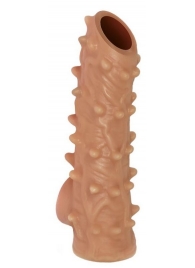Телесная насадка с шипами и открытой головкой Nude Sleeve M - 12 см. - KOKOS - в Батайске купить с доставкой