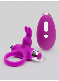 Лиловое виброкольцо с пультом ДУ Remote Control Cock Ring - Happy Rabbit - в Батайске купить с доставкой