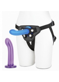 Страпон унисекс Beginners Strap-On с 2 насадками - 15 и 13 см. - Lux Fetish - купить с доставкой в Батайске