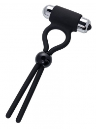 Черное эрекционное лассо Ect с виброэлементом - A-toys - в Батайске купить с доставкой