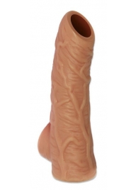 Телесная открытая насадка-реалистик с подхватом мошонки Nude Sleeve S - 10 см. - KOKOS - в Батайске купить с доставкой