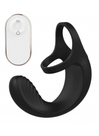 Черный анальный стимулятор с эрекционными кольцами Remote Couple Teaser - Dream Toys - в Батайске купить с доставкой