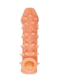 Телесная закрытая насадка с пупырышками Cock Sleeve Size M - 15,6 см. - KOKOS - в Батайске купить с доставкой