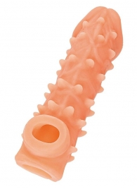 Телесная закрытая насадка с пупырышками Cock Sleeve Size L - 17,6 см. - KOKOS - в Батайске купить с доставкой
