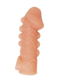 Телесная закрытая насадка с шишечками Cock Sleeve Size M - 15,6 см. - KOKOS - в Батайске купить с доставкой