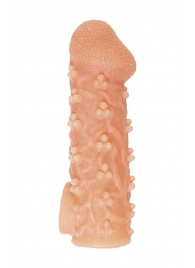 Телесная закрытая насадка с пучками шишечек Cock Sleeve Size S - 13,8 см. - KOKOS - в Батайске купить с доставкой